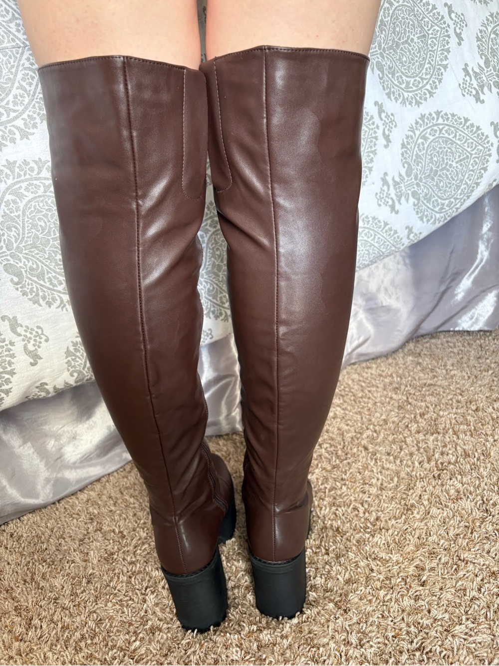 Dolls Kill Brown Over-the-Knee Platform Boots - Picture 4 of 5